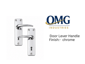 Manija de puerta cromada con cerradura de 70x40mm, juego de cerradura con llave, herrajes modernos para puertas interiores, venta al por mayor - Product Image 3