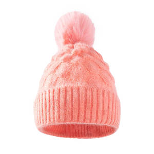 Gorros de Piel con Logotipo Personalizado, Gorros de Invierno de Alta Calidad con Pompón para Mujer - Product Image 1