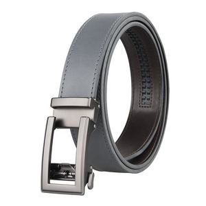 Ceinture Formelle en Cuir Véritable Gris Uni avec Boucle Rectangulaire en Acier Durable Monobloc - Product Image 4
