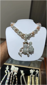 จี้เงินแท้ 925 ประดับเพชรโมอิสซาไนต์ VVS แบบ Iced Out สั่งทำพิเศษ 3 มิติ สไตล์ฮิปฮอป สำหรับผู้ชายและผู้หญิง สวมใส่ในงานปาร์ตี้ - Product Image 2