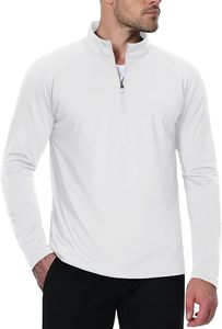 Half Zip Workout Jersey <b>Fleece</b> <b>Lined</b> <b>Jacket</b> Performance Dry Fit Mens Hoodies Lightweight Moisture Wicking Activewear Running - Product Image 1