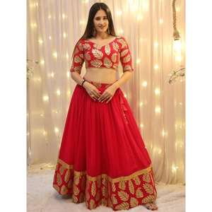 Atractivo Rosa Georgette recepción desgaste Lehenga Choli con bordado de lentejuelas - Product Image 4