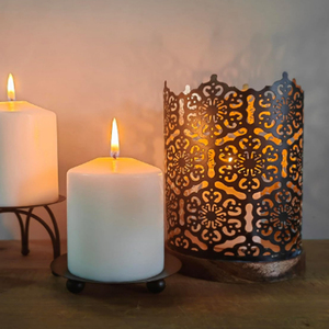 Metal <b>candle</b> holders with gold inside set of 2 Reindeer Cut work Christmas decoration Black Votive Holders - Product Image 4