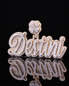 จี้รูปสุนัขแบบ Iced Out ประดับด้วยเพชรโมอิสซาไนต์ทรงกลม ชุบทอง 18K ดีไซน์หรูหรา จี้แบบสองสีสไตล์แร็ปเปอร์สุดหรู - Product Image 2