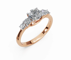 Anillo de Diamantes de Diseño en Oro Sólido de 9KT, 14KT y 18KT, Opciones en Oro Amarillo, Rosa y Blanco, Joyería Fina, Anillo de Bodas con Diamantes Genuinos para Mujer - Product Image 5