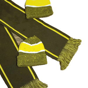 ชุดบีนนี่ผ้าพันคอยาว iota phi theta IPT สีน้ำตาลและสีทอง | ชุดปักลายเซนทอร์ฤดูหนาวแบบกำหนดเองชุดถักลายกรีกลายจุด Argyle - Product Image 5