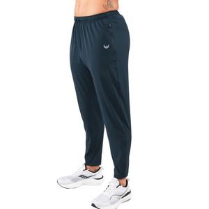 Men's Navy Blue Performance Training Pants with Zip Hem <b>Drawstring</b> Lightweight Breathable Gym Workout Running Sports - Product Image 6