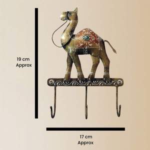 Luxury Top-Selling Handcrafted Camel <b>Wall</b> <b>Hook</b> Rack 3 <b>Hooks</b> Iron <b>Key</b> Holder <b>for</b> Home Entryway Office Organization Festive Decor - Product Image 2