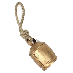 Rustic <b>Cow</b> <b>Bells</b> Distressed Gold Brass Finish Harmony <b>Bells</b> With Jute Rope Hanging For Farmhouse Christmas Decor & Holiday Decor - Product Image 3