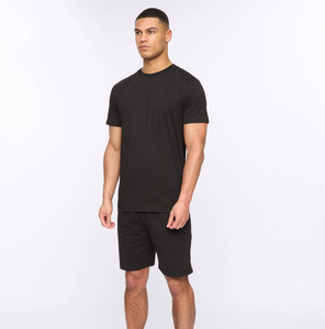 <b>Knitted</b> Polyester / Cotton Casual Men's T-Shirt <b>Set</b> OEM Men's Summer Crew Neck 2 Piece Outfit T-Shirt Shorts <b>Set</b> Fashion - Product Image 5