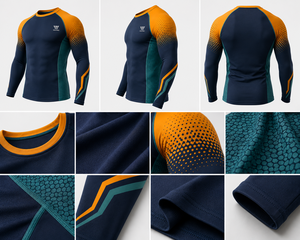 OEM Rashguard de compression à manches longues pour hommes, vêtements de sport pour la gym, avec logo et impression personnalisés - Product Image 6