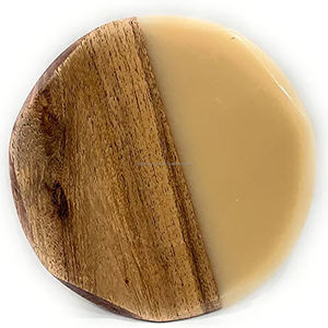 Dessous de verre en bois naturel et résine Ensemble de sous-verres en bois de haute qualité pour boissons pour bureau à domicile du fabricant indien - Product Image 1