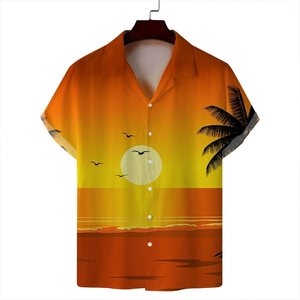 เสื้อฮาวายพิมพ์ลายแฟชั่นชายหาดวินเทจแขนสั้นคุณภาพสูงสั่งทำได้ตามต้องการพร้อมโลโก้แบบกำหนดเอง ระบายอากาศได้ดี สวมใส่สบาย - Product Image 2