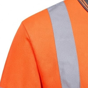 Polo à manches longues à bandes réfléchissantes haute visibilité pour hommes, fournisseur direct d'usine, polos haute visibilité à faible MOQ - Product Image 4