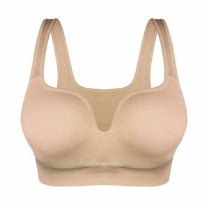 Soutien-gorge de sport sans coutures pour femme, col en V, dos nageur, maintien moyen, couleur unie, respirant et extensible, idéal pour le yoga, le fitness et l'entraînement - Product Image 1