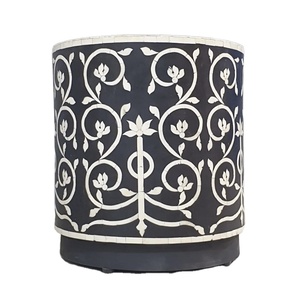 Tabouret d'appoint indien créatif fait à la main de style minimaliste en incrustation d'os Table basse en nacre pour la décoration de la maison Mobilier moderne - Product Image 2