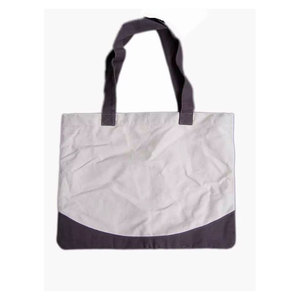 Bolsa de Mano Promocional de Lona Ecológica de Dos Colores con Logotipo Personalizado para Mujer, Reutilizable, al Por Mayor, al Mejor Precio, con Asa Marrón de 50 cm - Product Image 3
