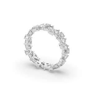 Anillo de Diamantes Cultivados en Laboratorio de 2.16Ct, Oro Sólido de 14K/10K, Corte Pera y Redondo Brillante, Estilo Único, Joyería Fina para Mujer, Banda de Eternidad Personalizada - Product Image 5