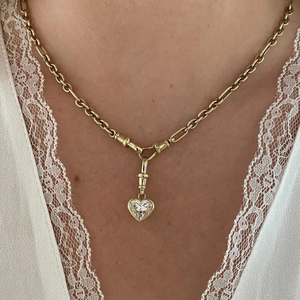 Collar con Colgante de Corazón de Diamante de Laboratorio E VVS de 2 Quilates, en Oro Sólido de 14K, con Engaste de Bisel, Estilo Victoriano, Cierre de Hueso de Perro, Regalo Romántico - Product Image 1