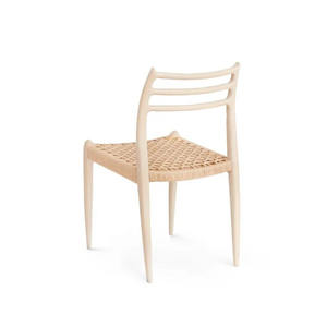Chaise de salle à manger à accoudoir unique en bois de chêne massif, style minimaliste durable, avec corde tressée, pour mobilier de salle à manger - Product Image 3