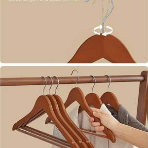 Wooden Clothing Hangers With Stainless Steel Hooks Non-Slip <b>Coat</b> Suit Organizer For Closet Minimalist Design - Product Image 5
