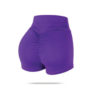 Shorts de yoga de cintura alta sin costuras para mujer, talla única, con efecto fruncido para realzar glúteos, ideales para fitness y sublimación. - Product Image 6