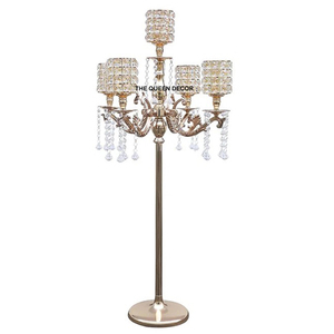 Candelabro de Aluminio Hecho a Mano, Diseño Único, Chapado en Oro, Decoración de Mesa, Centro de Mesa, Iluminación Decorativa - Product Image 3