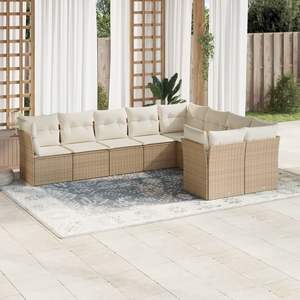 Conjunto de Sofás de Jardín en Beige y Blanco Crema para Patio, Muebles de Exterior Elegantes - Product Image 1