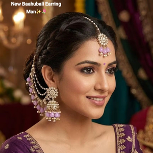 Bridal Ethnic Vintage Drop Earrings Alloy <b>Gold</b> Plating Third Party Certified Matching Maang Tikka Traditional Jewelry <b>Set</b> High - Product Image 1