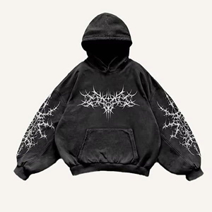 High Quality Custom Unisex Oversized Drop Shoulder Winter Y2K Hoodie 100% Cotton Heavyweight <b>Thick</b> <b>Fleece</b> Pullover Embroidery - Product Image 3