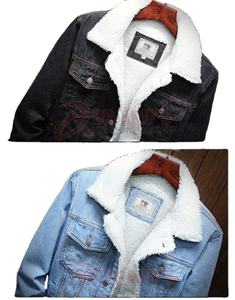 Veste en jean doublée de polaire pour homme, manteau en jean, chaud et épais, noir et bleu, vêtements d'extérieur Cowboy de grande taille jusqu'à 6XL - Product Image 6