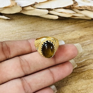 Fashionable Flower Design Brass Tiger Eye <b>Ring</b> 18k Gold Plated <b>Statement</b> Handmade <b>ring</b> Vintage Chunky Wholesale <b>Ring</b> For Women - Product Image 6