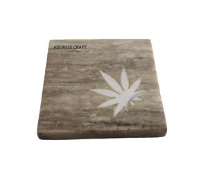Wholesale Price Hot Selling <b>Marble</b> And Resin Square Shape Brown White Color Coaster Table Decoration Used Latest Design coaster - Product Image 1