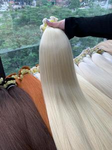 Extensions de cheveux vietnamiens en vrac, cheveux vierges, couleur très vendue, 60 cm, haute qualité, super double trame, lisses et soyeux - Product Image 4