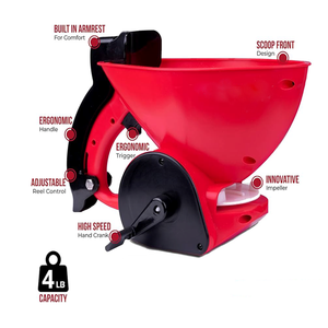 Plastic Handheld Rotary 4lb Hand Spreader with Ergonomic Armrest for <b>Fertilizer</b> <b>Grass</b> Seed Ice Melt ODGGAR023 - Product Image 2