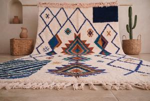 Handmade Moroccan Azilal Berber Hand Knotted Wool <b>Rug</b> Colorful Tribal Geometric Diamond <b>Boho</b> Area Carpet Decor - Product Image 2