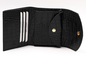 Nouveau Portefeuille Porte-Cartes en Cuir Pleine Fleur Motif Crocodile Noir 2026 avec Logo Personnalisé – Petit Portefeuille Idéal pour Voyages d'Affaires et Cadeaux - Product Image 3