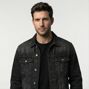 Personnalisé vente en gros vêtements classiques de haute qualité 2025 nouveau style de mode hiver hommes veste en jean décontracté solide avant Logo - Product Image 1