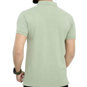 Polo homme premium vert pistache |   Tee-shirt de golf en coton avec patte de boutonnage contrastée marine |   Vêtements de sport décontractés pour la ville et la salle de sport - Product Image 3
