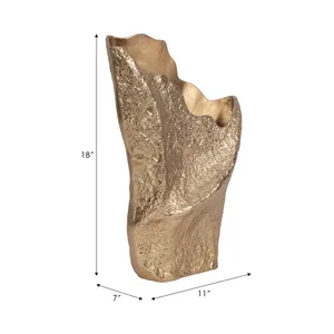Contemporary Handmade <b>Bronze</b> Wall <b>Vase</b> 18x11x7 Inches Decorative Floral Holder for Modern Interior Design - Product Image 3