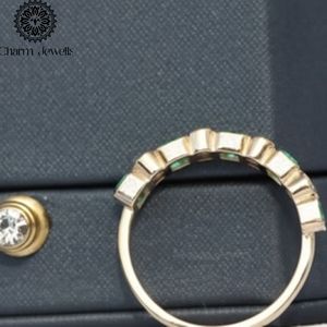 Charm Jewells IGI Certified 3 GM <b>Silver</b> Rose Gold Plated Cushion Cut Moissanite <b>Eternity</b> Band <b>Ring</b> Prong Setting Women's <b>Ring</b> - Product Image 4