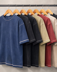 Camisetas de Hombre de Primera Calidad OEM, Tejidas en Algodón 100%, Talla Grande, Estilo Vintage, con Logotipo Personalizado y Serigrafía - Product Image 2