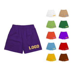 <b>Men</b> Black Canvas Shorts Elastic Waist Breathable Quick Dry Casual Sport Wear Front Logo Print Solid 100% Polyester Drawstring - Product Image 6