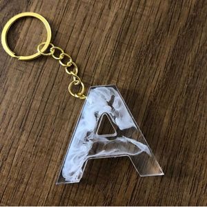 Porte-clés en peluche personnalisable en résine avec lettres alphabétiques, pendentif de sac à la mode, lettre anglaise - Product Image 4