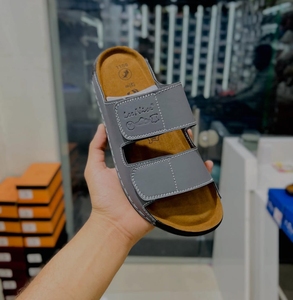 Sandalias Planas de Cuero Genuino para Hombre Nick, Punta Abierta, Cierre de Hebilla, Suela de Goma Antideslizante, Correa Delantera/Trasera Transpirable, Verano - Product Image 2