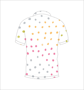 Polo pour homme blanc multicolore à pois dégradés, personnalisable par sublimation, manches courtes, décontracté, respirant, léger, pour le golf - Product Image 5