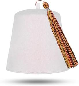 หมวกเฟซแบบธรรมดาของสมาคมเมสัน - ทำจากขนสัตว์สีน้ำตาลแดง พร้อมพู่หลากสี วัสดุคุณภาพพรีเมียม ขนสัตว์แท้ 100% - Product Image 3