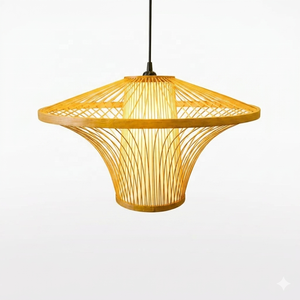 Lámpara Colgante de Bambú Tropical Moderna, Rústica, Hecha a Mano, Ecológica, para Techo, Cocina, Isla, Cafetería - Product Image 1