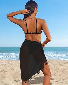 Women Tassel Beach <b>Sarong</b> <b>Wrap</b> Skirt Summer Swimsuit Cover Up Lightweight Swimwear - Product Image 3