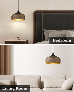 Lampes suspendues modernes en métal en gros, fabricant de lampes suspendues noires personnalisées, offre des luminaires de plafond en forme de dôme en vrac, OEM personnalisé - Product Image 5